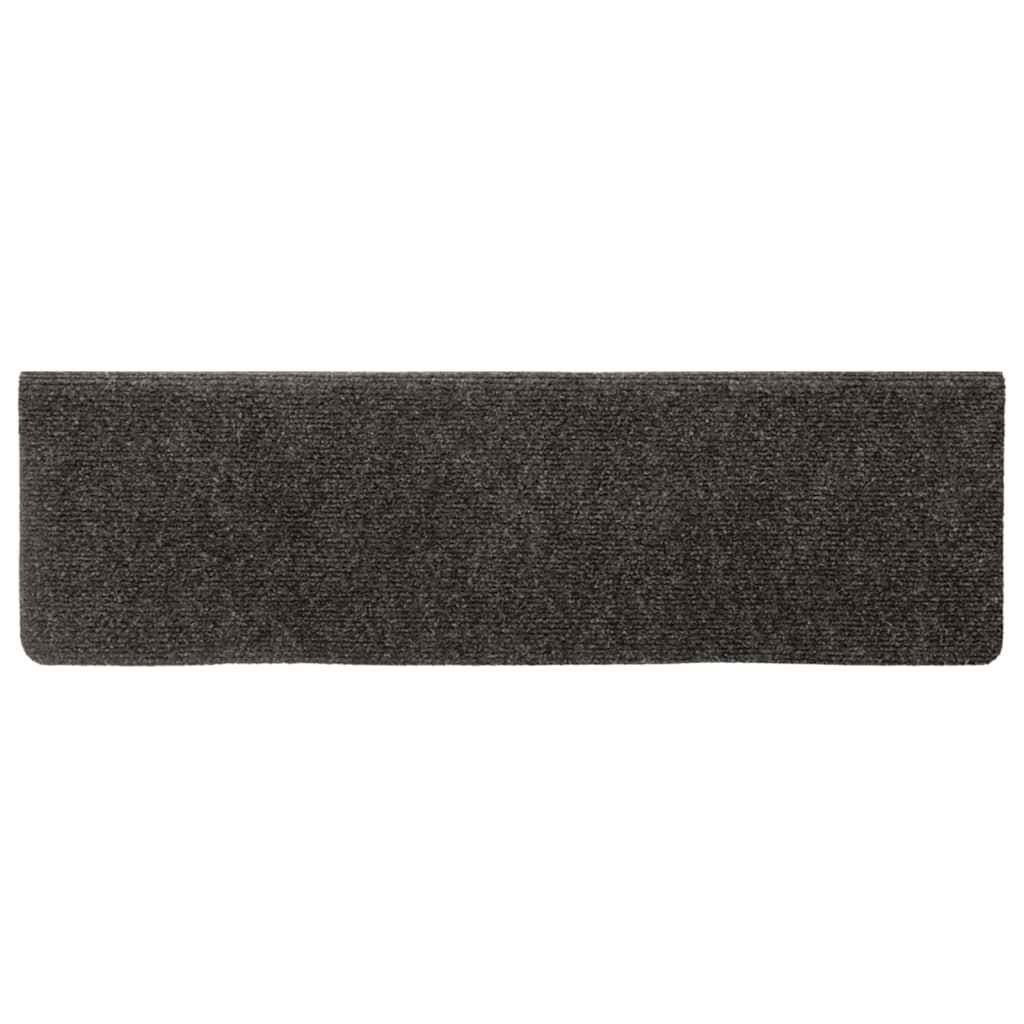 trappemåtter selvklæbende 15 stk. 65x21x4 cm antracit rektangulær kant