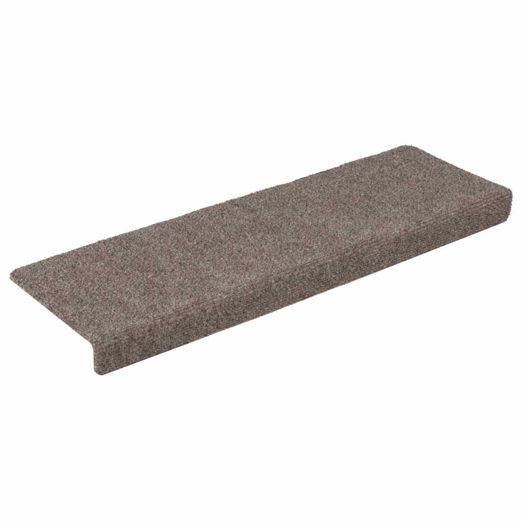 trappemåtter selvklæbende 15 stk. 65x21x4 cm beige rektangulær kant