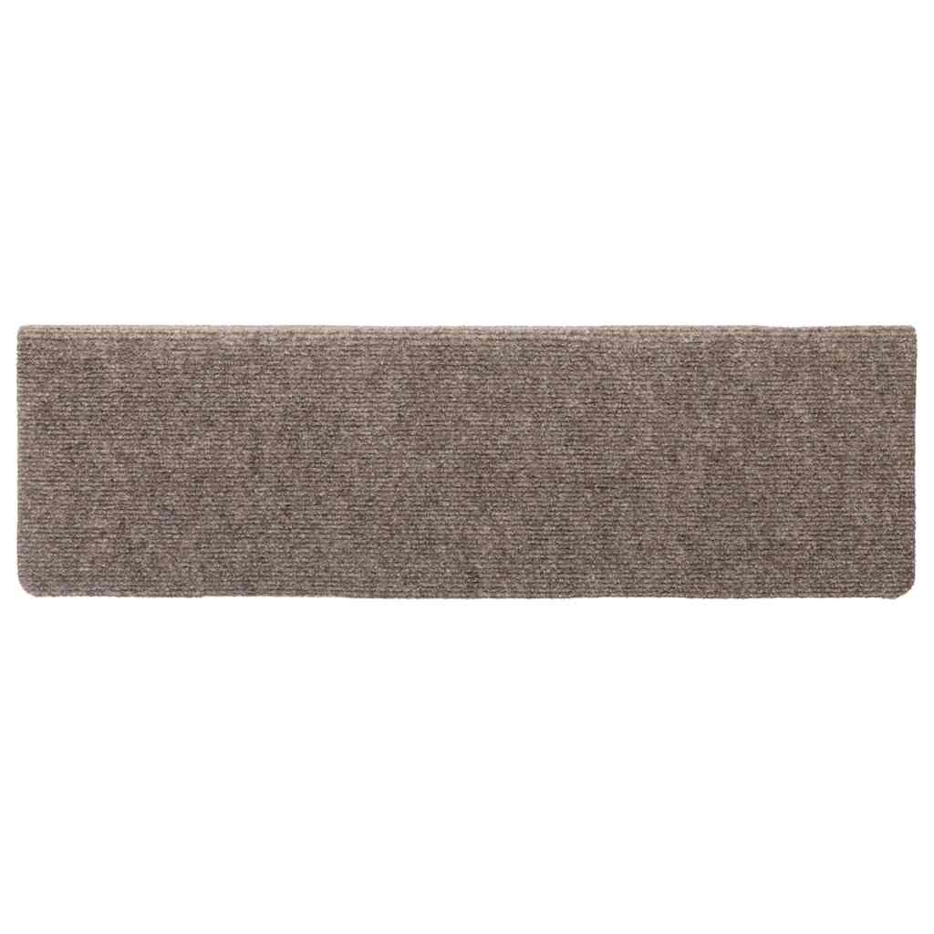 trappemåtter selvklæbende 15 stk. 65x21x4 cm beige rektangulær kant