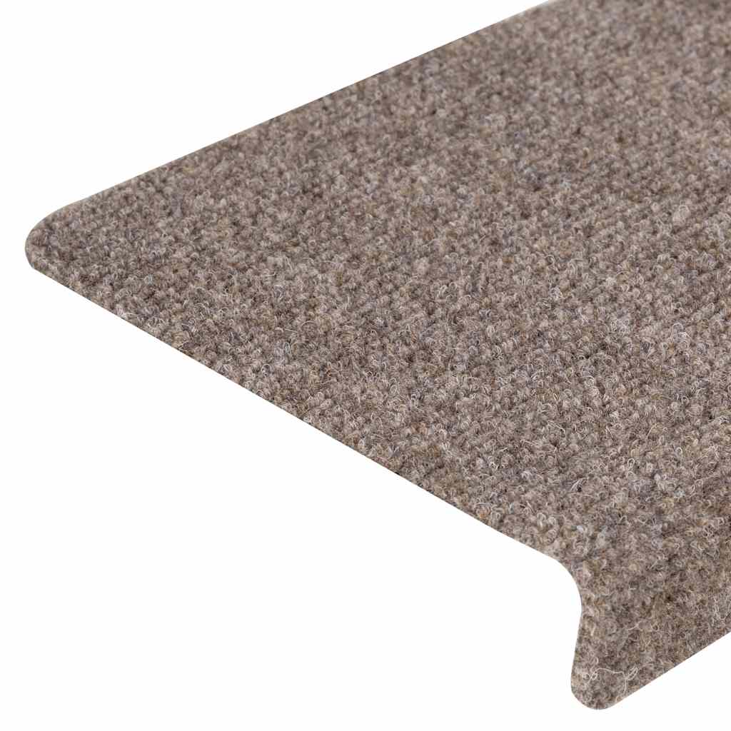 trappemåtter selvklæbende 15 stk. 65x21x4 cm beige rektangulær kant
