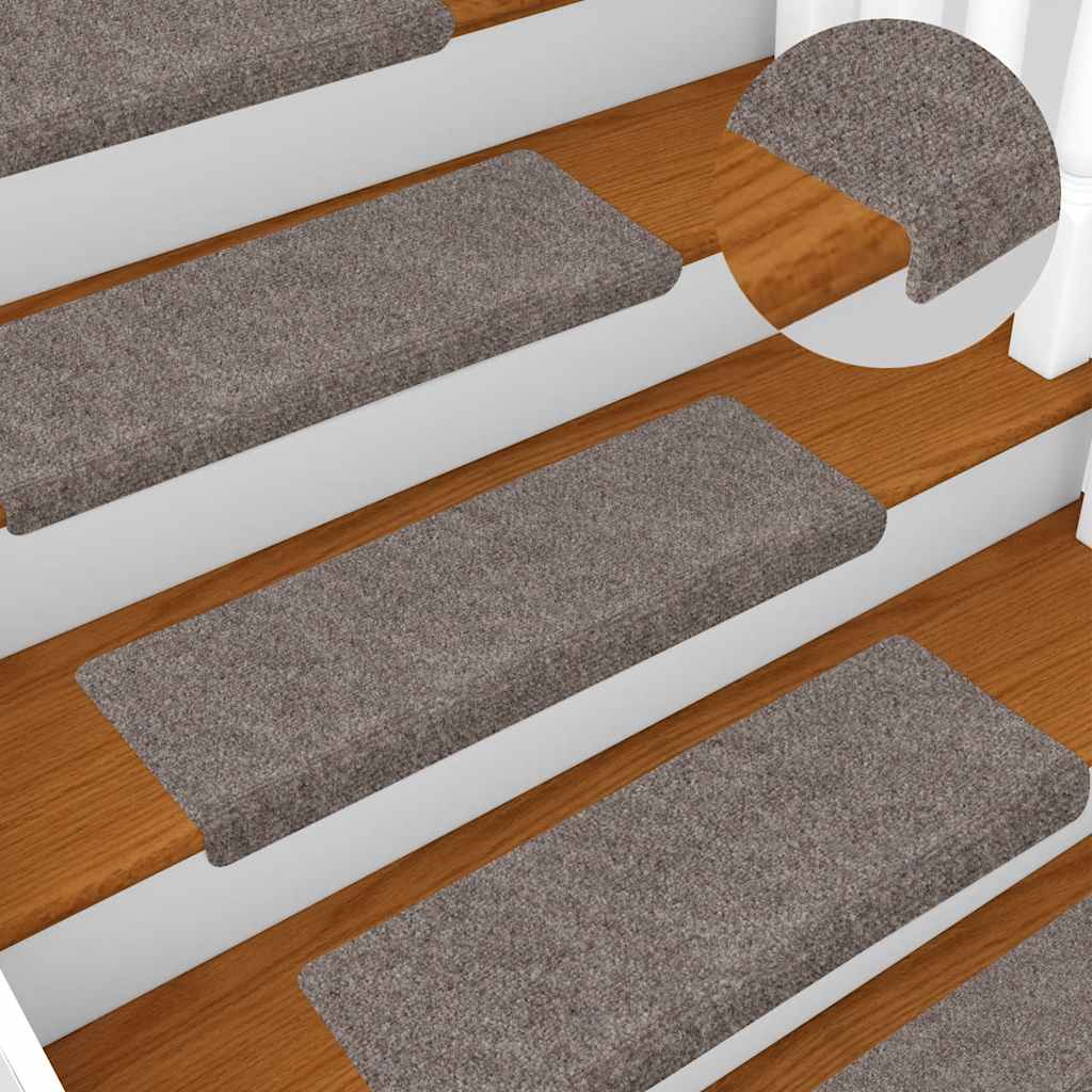 trappemåtter selvklæbende 15 stk. 65x21x4 cm beige rektangulær kant