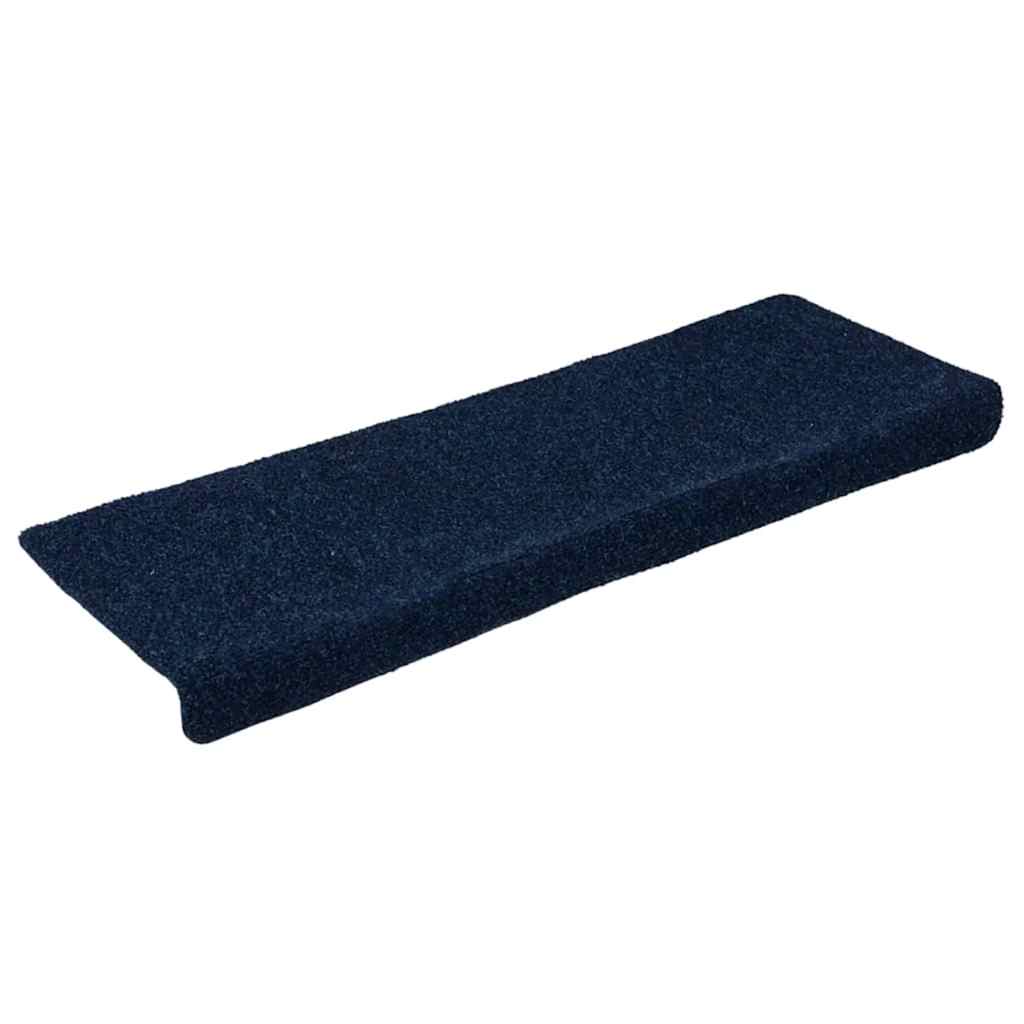 trappemåtter selvklæbende 15 stk. 65x21x4 cm marineblå rektangulær kant