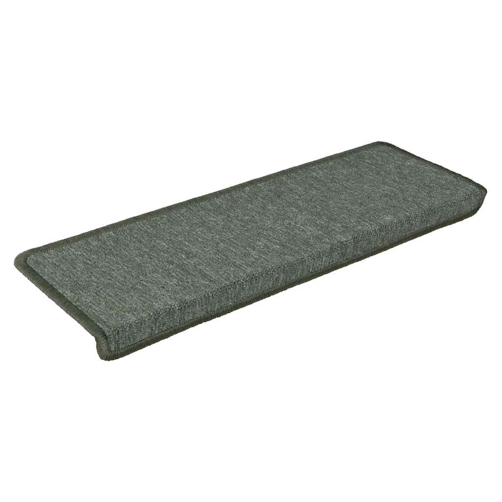 trappemåtter 15 stk. 65x21x4 cm mørkegrønne rektangulære kant