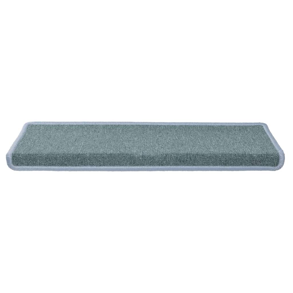 trappemåtter 15 stk. 65x21x4 cm havblå rektangulær kant