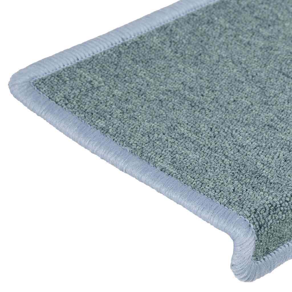 trappemåtter 15 stk. 65x21x4 cm havblå rektangulær kant