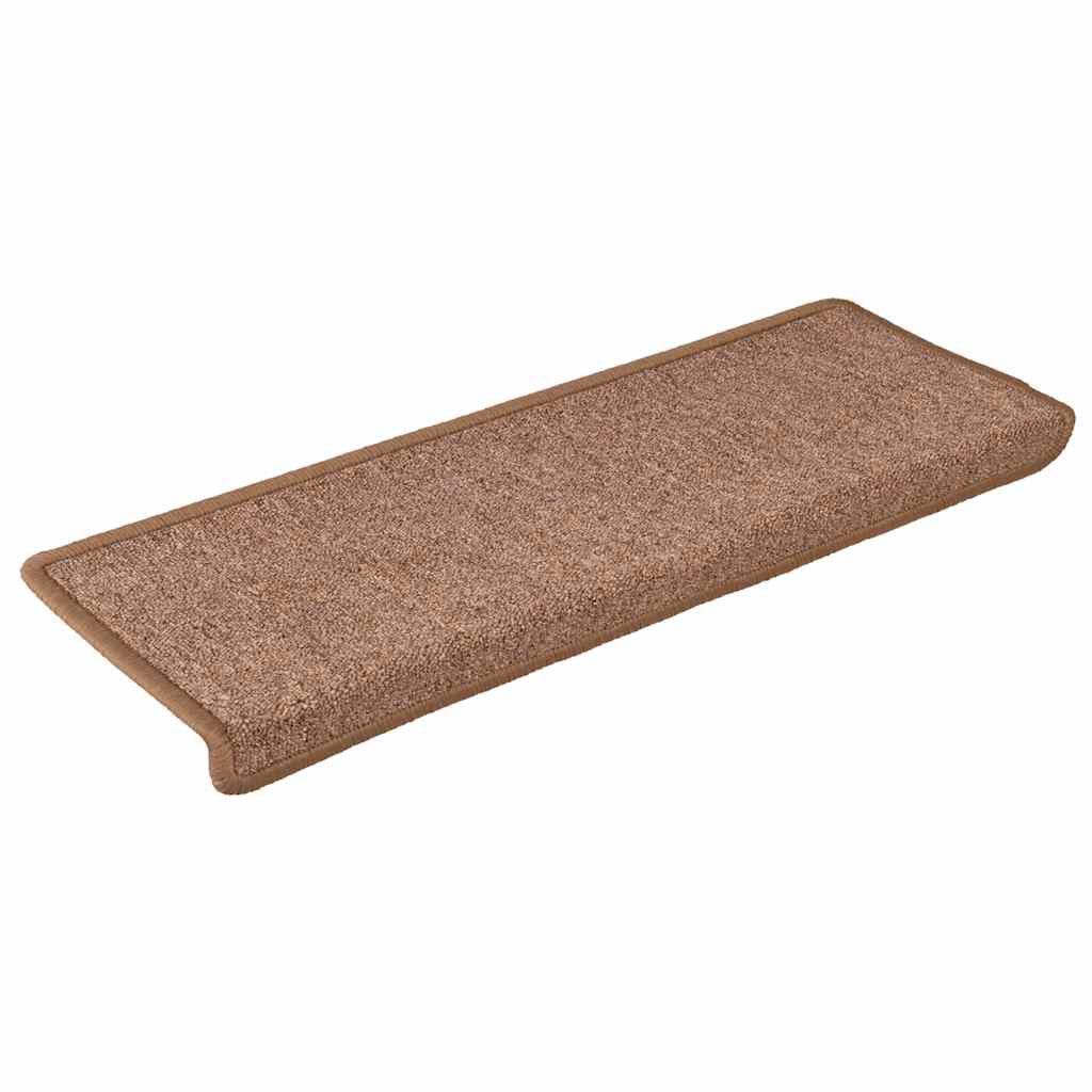 trappemåtter 15 stk. 65x21x4 cm brune rektangulære kanter