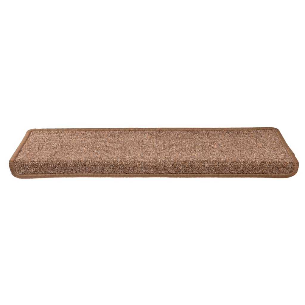 trappemåtter 15 stk. 65x21x4 cm brune rektangulære kanter