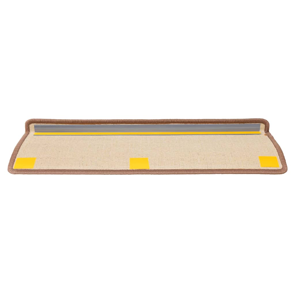 trappemåtter 15 stk. 65x21x4 cm brune rektangulære kanter