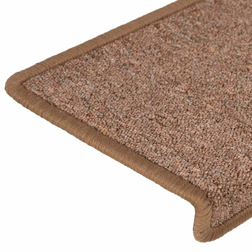 trappemåtter 15 stk. 65x21x4 cm brune rektangulære kanter