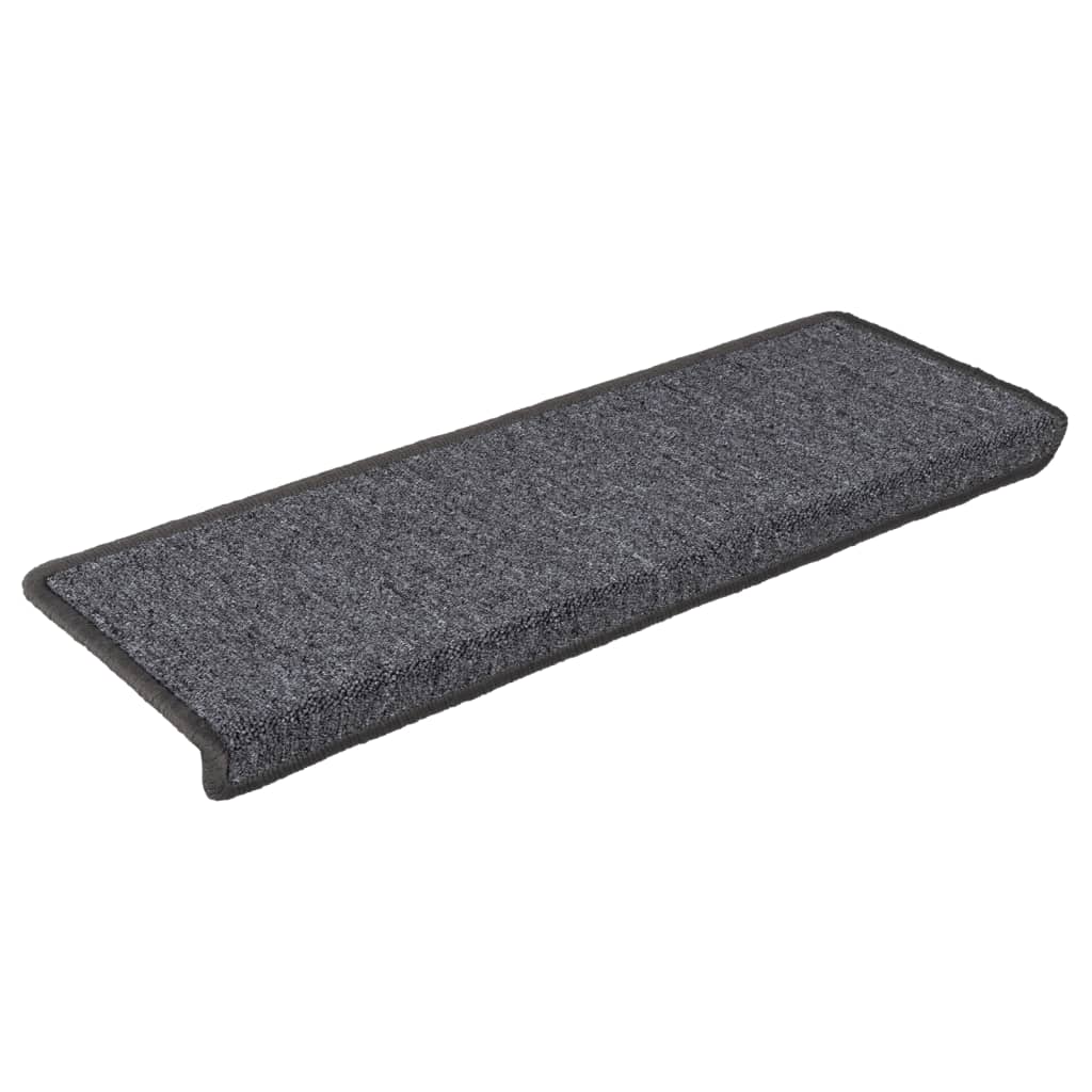 trappemåtter 15 stk. 65x21x4 cm mørkegrå rektangulær kant