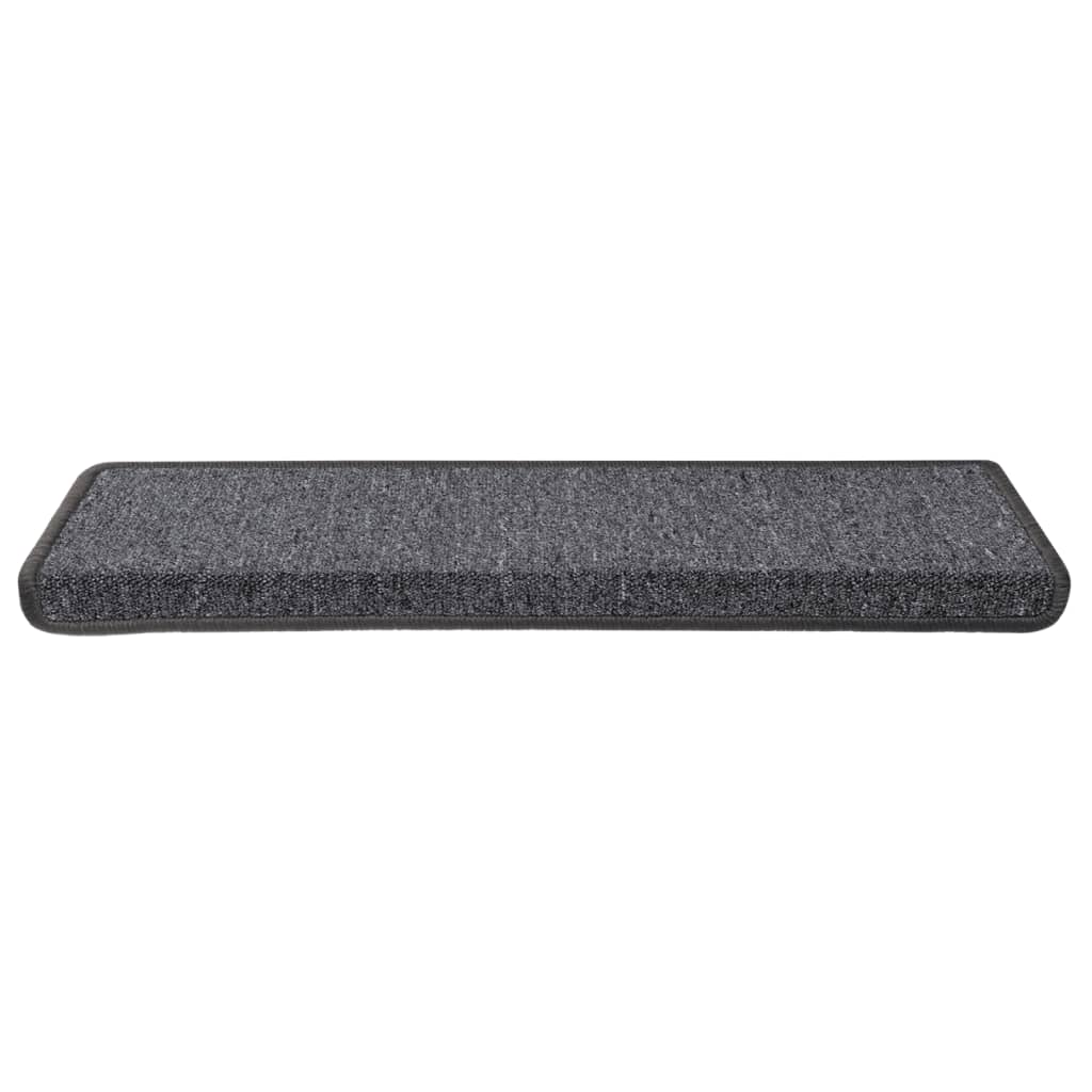 trappemåtter 15 stk. 65x21x4 cm mørkegrå rektangulær kant