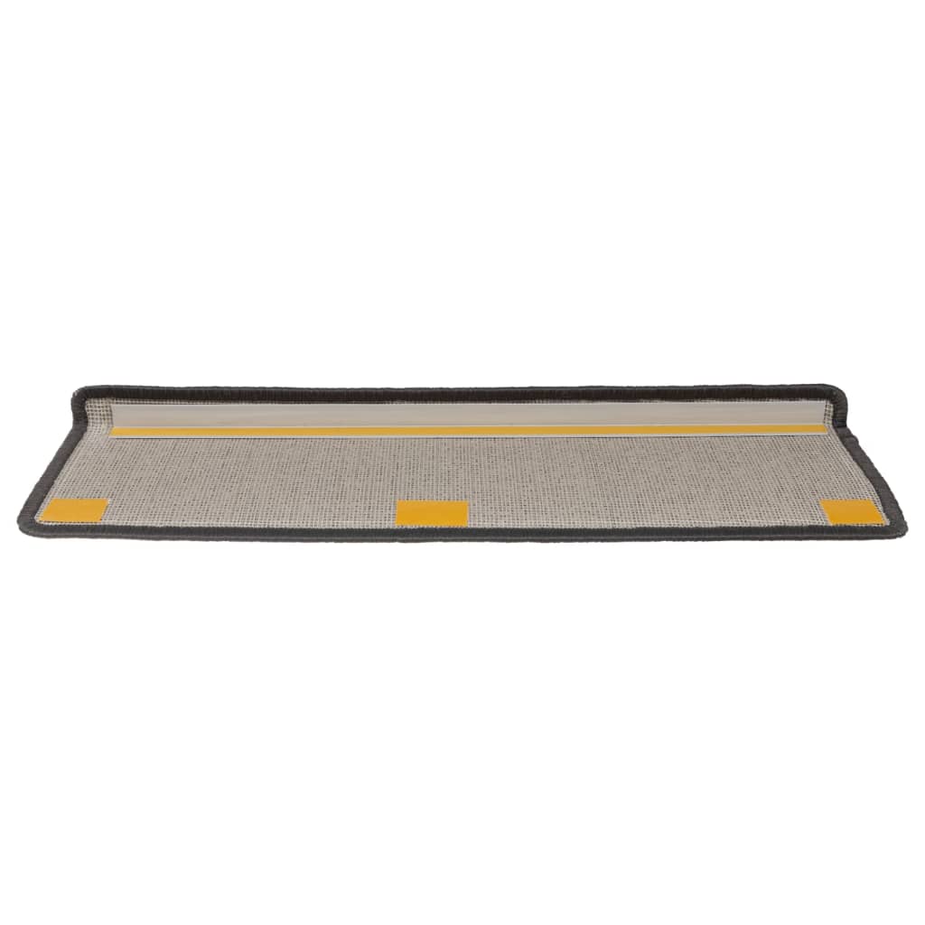 trappemåtter 15 stk. 65x21x4 cm mørkegrå rektangulær kant