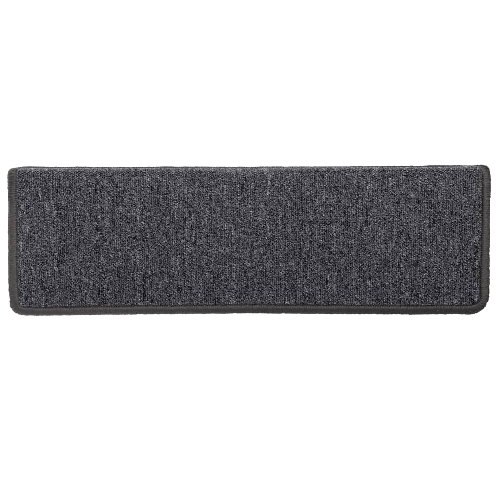 trappemåtter 15 stk. 65x21x4 cm mørkegrå rektangulær kant