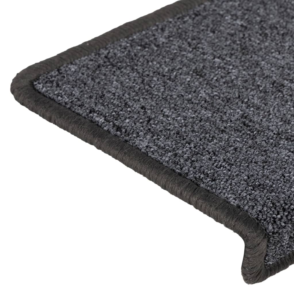 trappemåtter 15 stk. 65x21x4 cm mørkegrå rektangulær kant