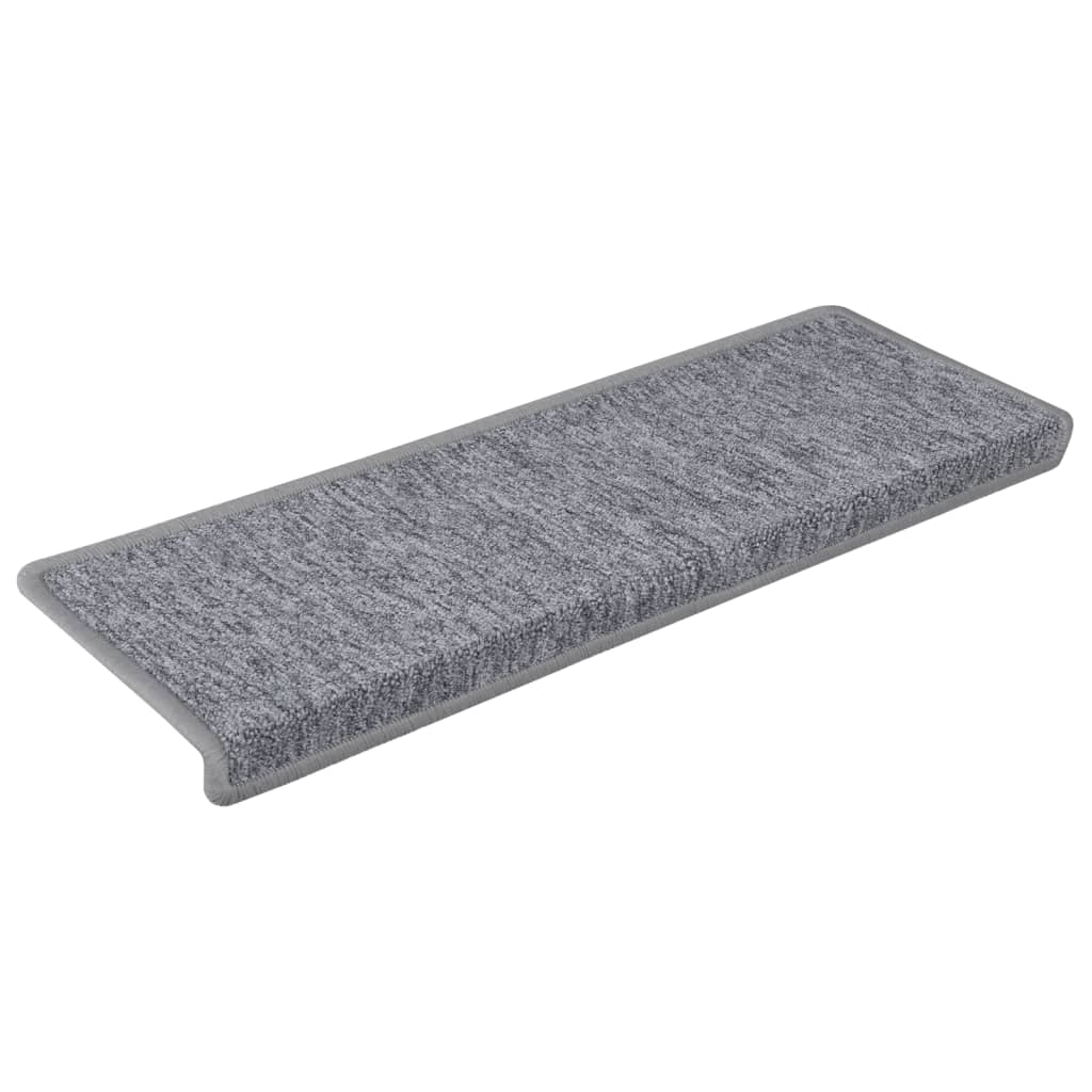 trappemåtter 15 stk. 65x21x4 cm lysegrå rektangulær kant
