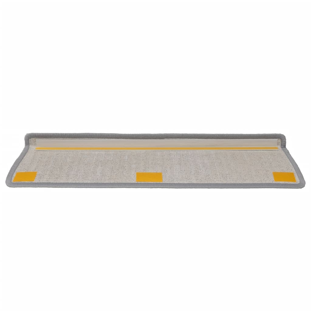 trappemåtter 15 stk. 65x21x4 cm lysegrå rektangulær kant