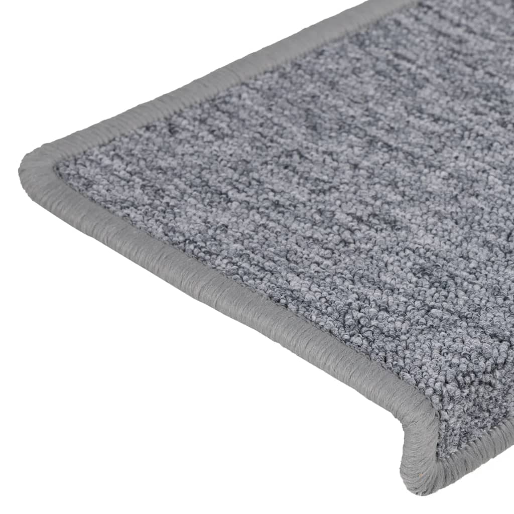 trappemåtter 15 stk. 65x21x4 cm lysegrå rektangulær kant
