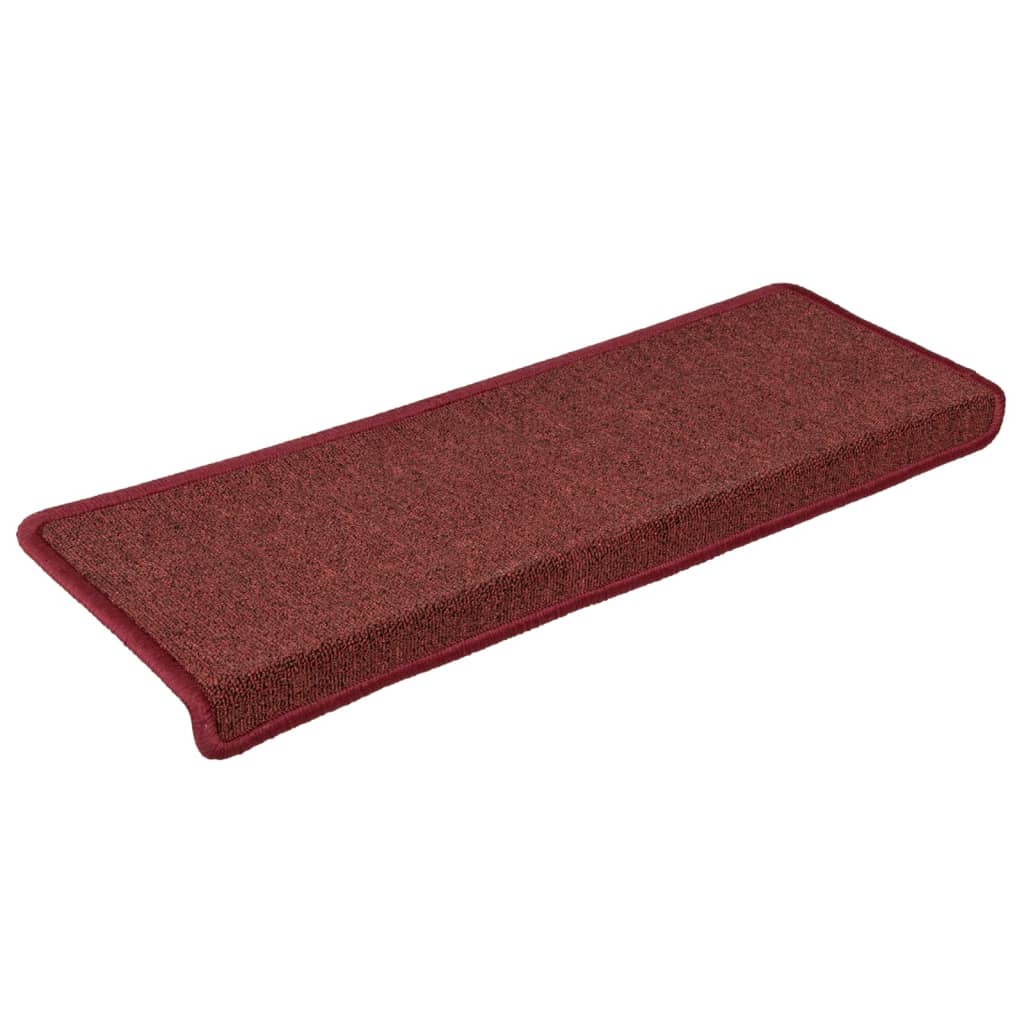 trappemåtter 15 stk. 65x21x4 cm bordeaux rektangulær kant