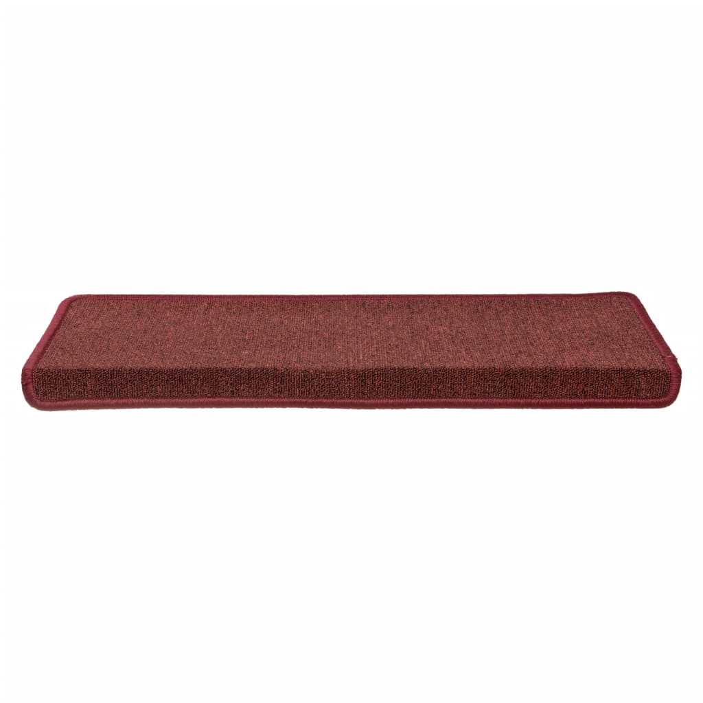trappemåtter 15 stk. 65x21x4 cm bordeaux rektangulær kant