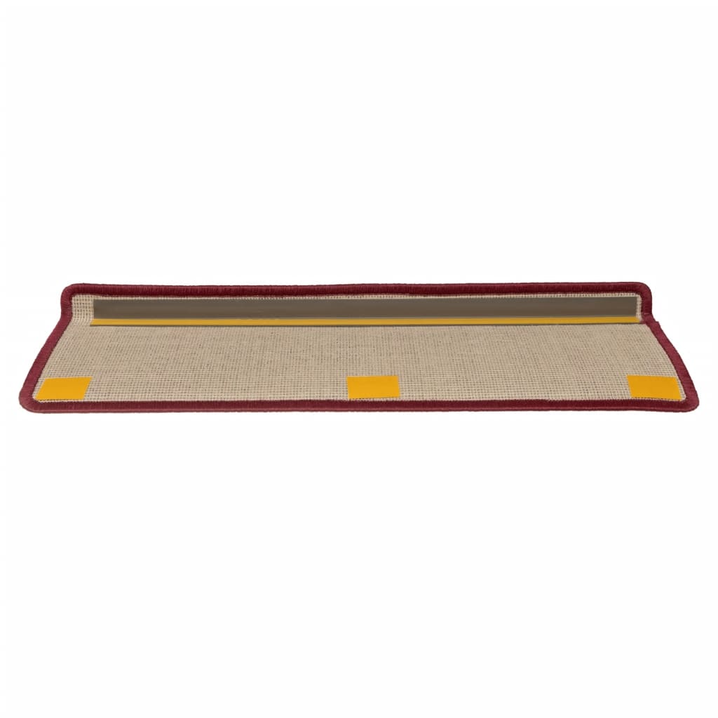 trappemåtter 15 stk. 65x21x4 cm bordeaux rektangulær kant