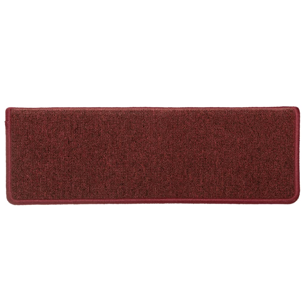 trappemåtter 15 stk. 65x21x4 cm bordeaux rektangulær kant