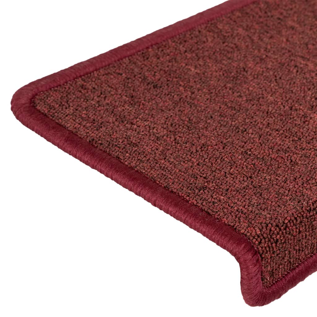trappemåtter 15 stk. 65x21x4 cm bordeaux rektangulær kant