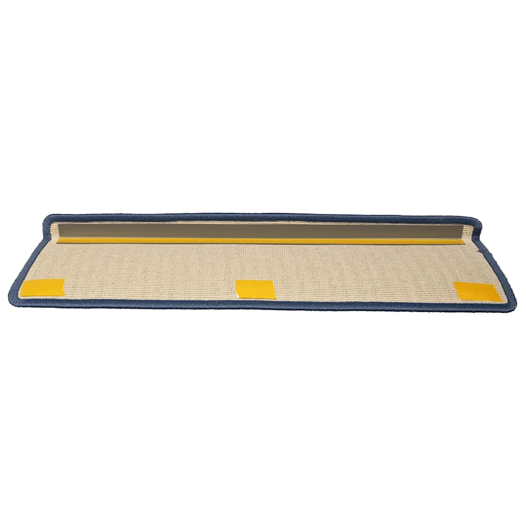 trappemåtter 15 stk. 65x21x4 cm lysegrå og blå rektangulær kant