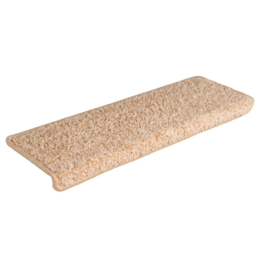 trappemåtter 15 stk. 65x21x4 cm guld rektangulær kant