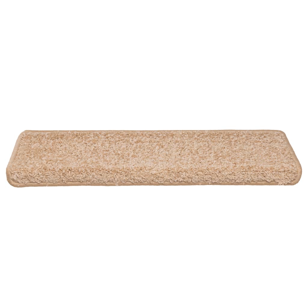 trappemåtter 15 stk. 65x21x4 cm guld rektangulær kant