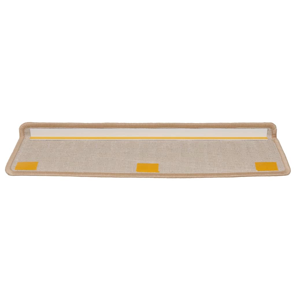 trappemåtter 15 stk. 65x21x4 cm guld rektangulær kant