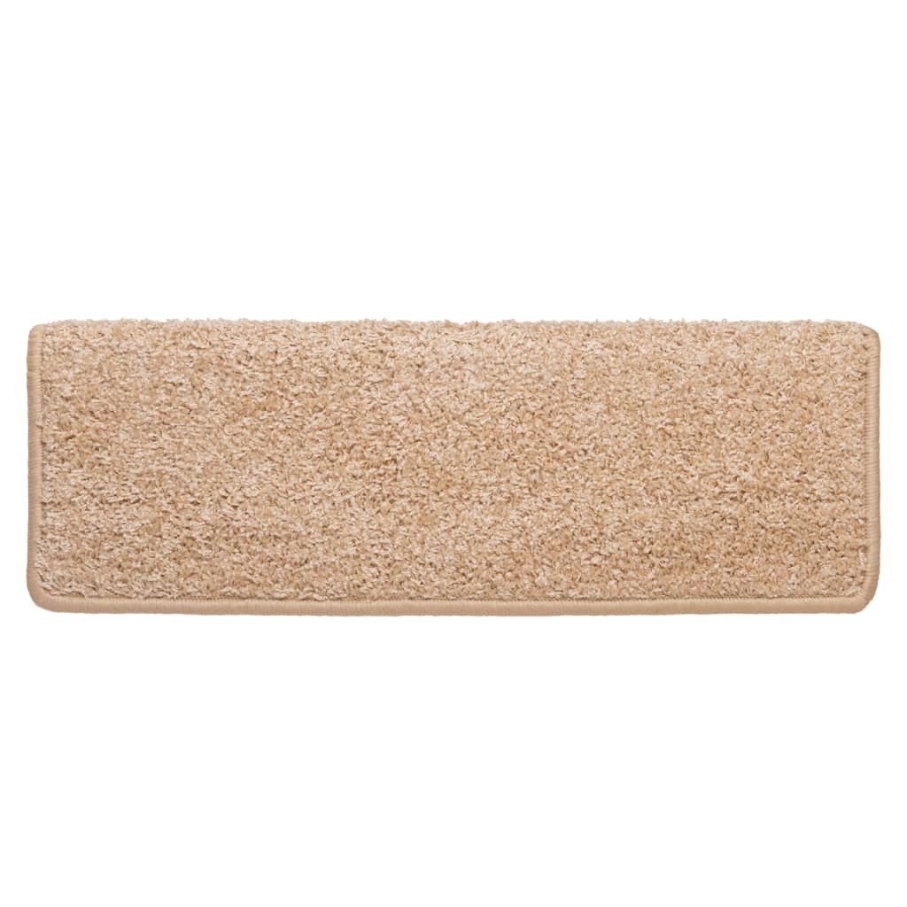 trappemåtter 15 stk. 65x21x4 cm guld rektangulær kant