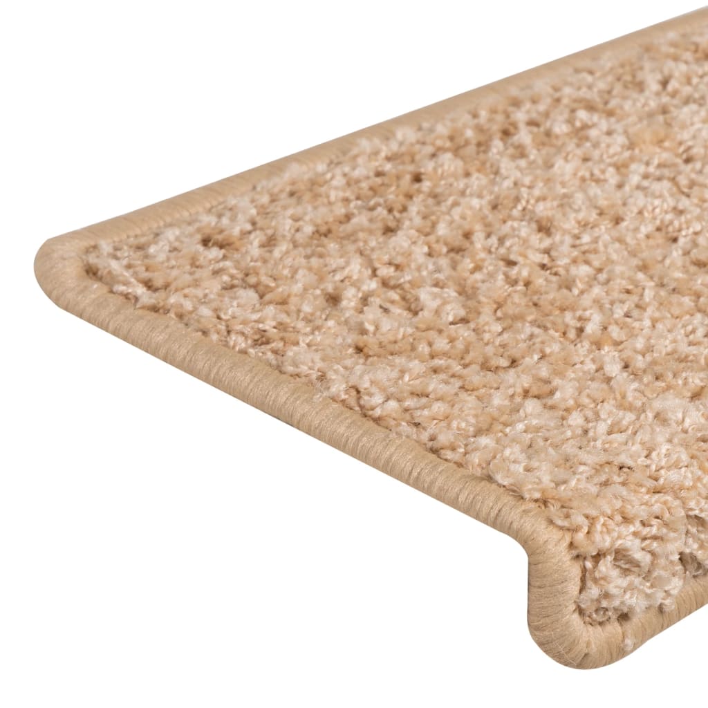 trappemåtter 15 stk. 65x21x4 cm guld rektangulær kant