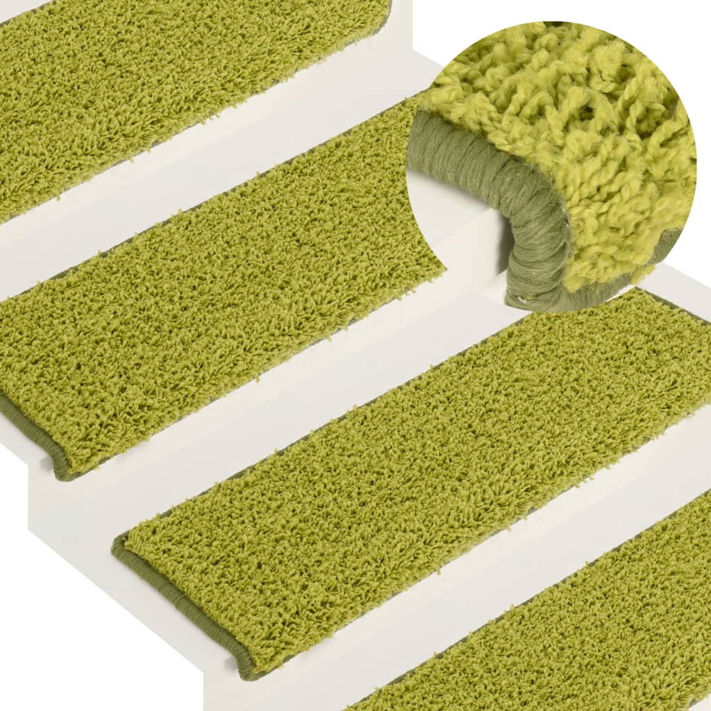 trappemåtter 15 stk. 65x21x4 cm grønne rektangulære kant