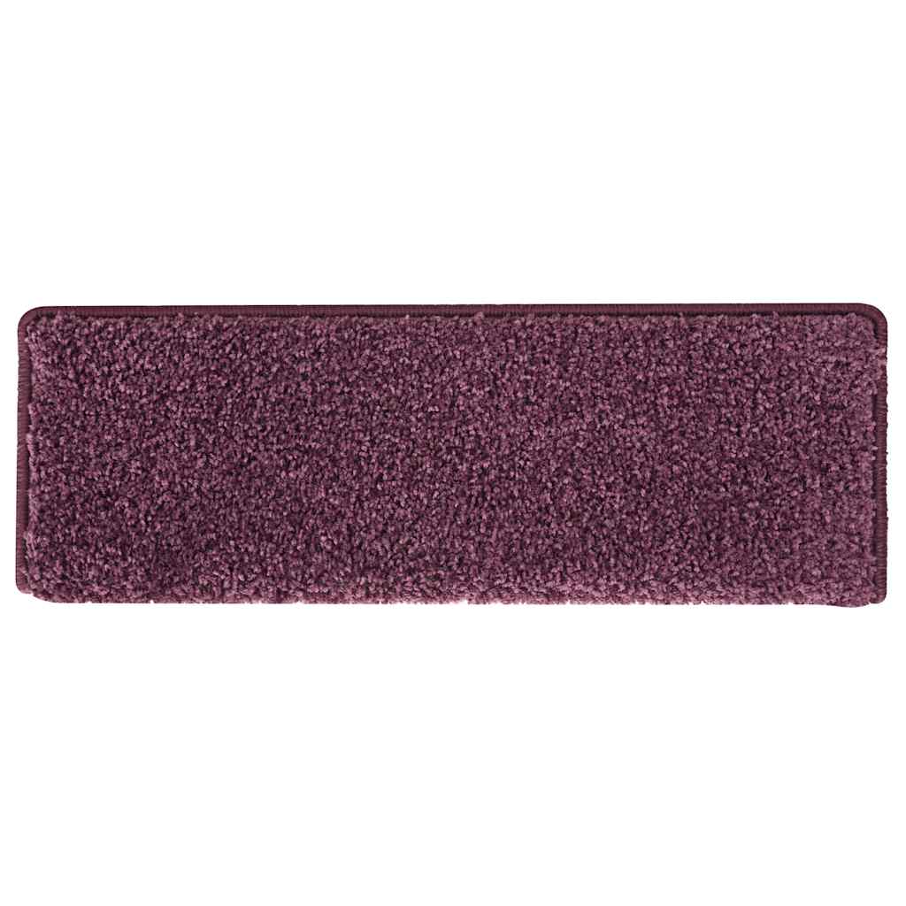 trappemåtter 15 stk. 65x21x4 cm mørkelilla rektangulær kant