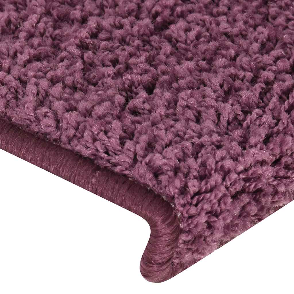 trappemåtter 15 stk. 65x21x4 cm mørkelilla rektangulær kant