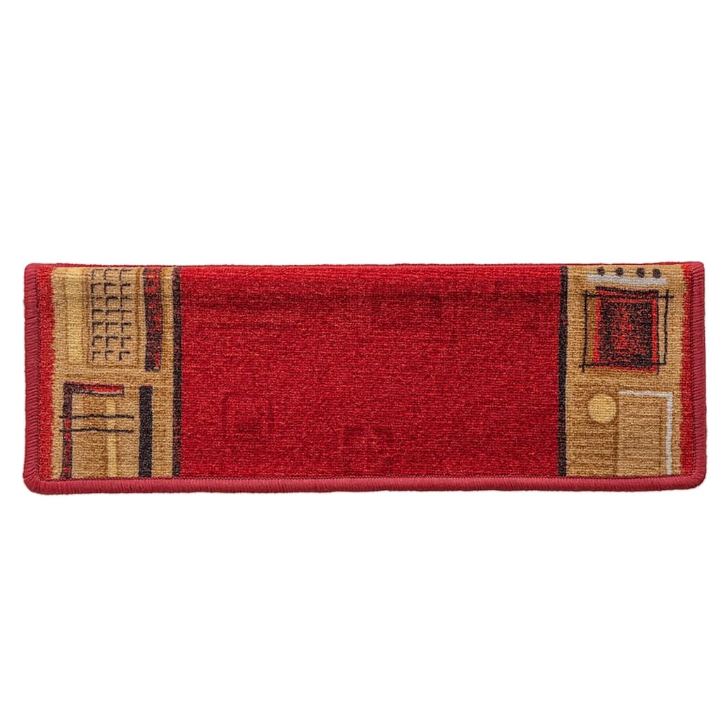 15 stk. trappemåtter 65x21x4 cm selvklæbende rød