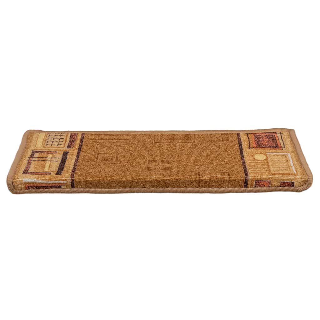 15 stk. trappemåtter 65x21x4 cm selvklæbende beige
