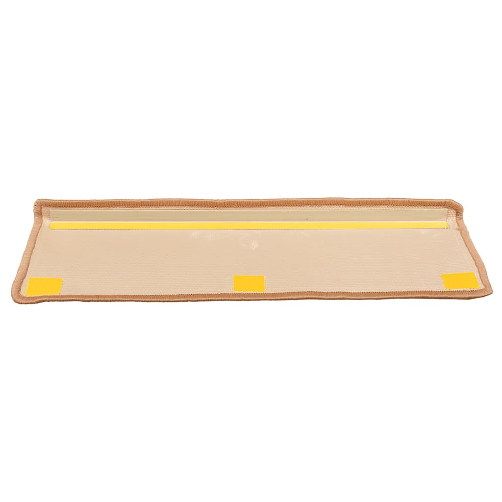 15 stk. trappemåtter 65x21x4 cm selvklæbende beige