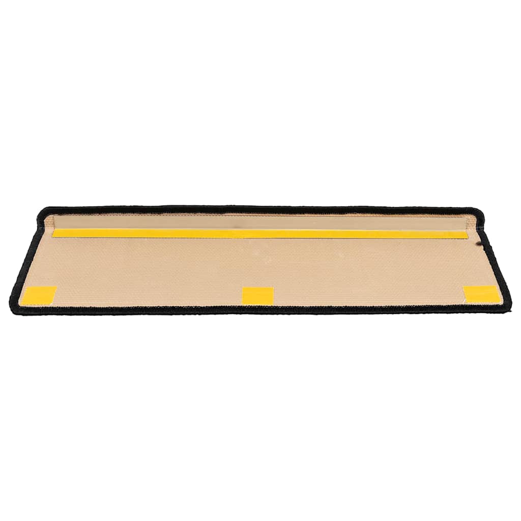 selvklæbende trappemåtter 15 stk. 65x21x4 cm sort og grå
