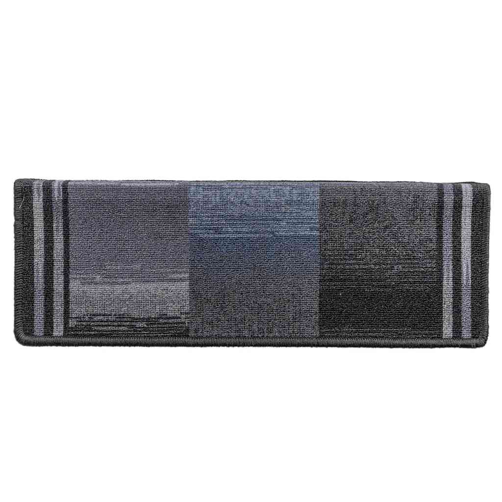 selvklæbende trappemåtter 15 stk. 65x21x4 cm sort og grå