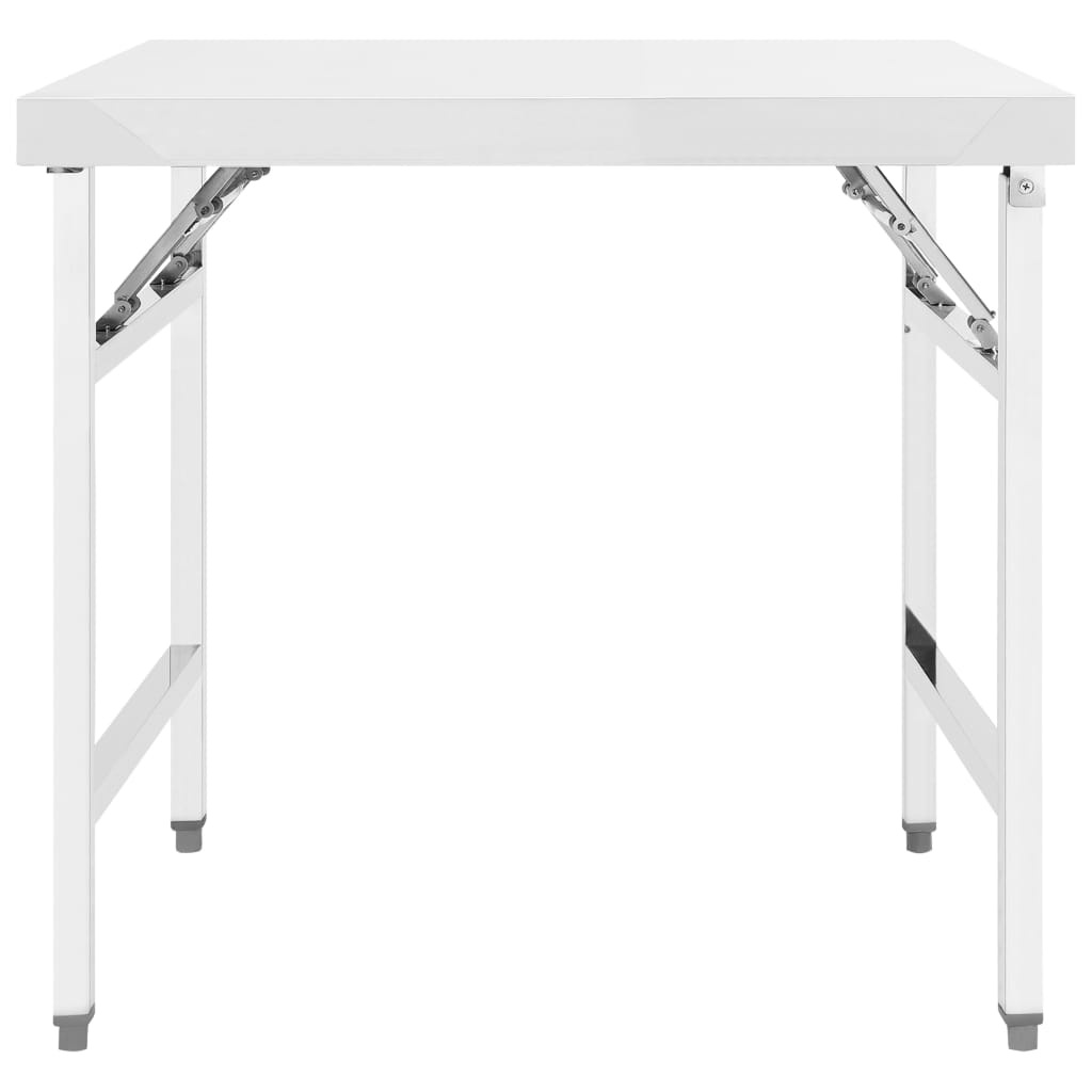 foldbart arbejdsbord til køkken 85x60x80 cm rustfrit stål