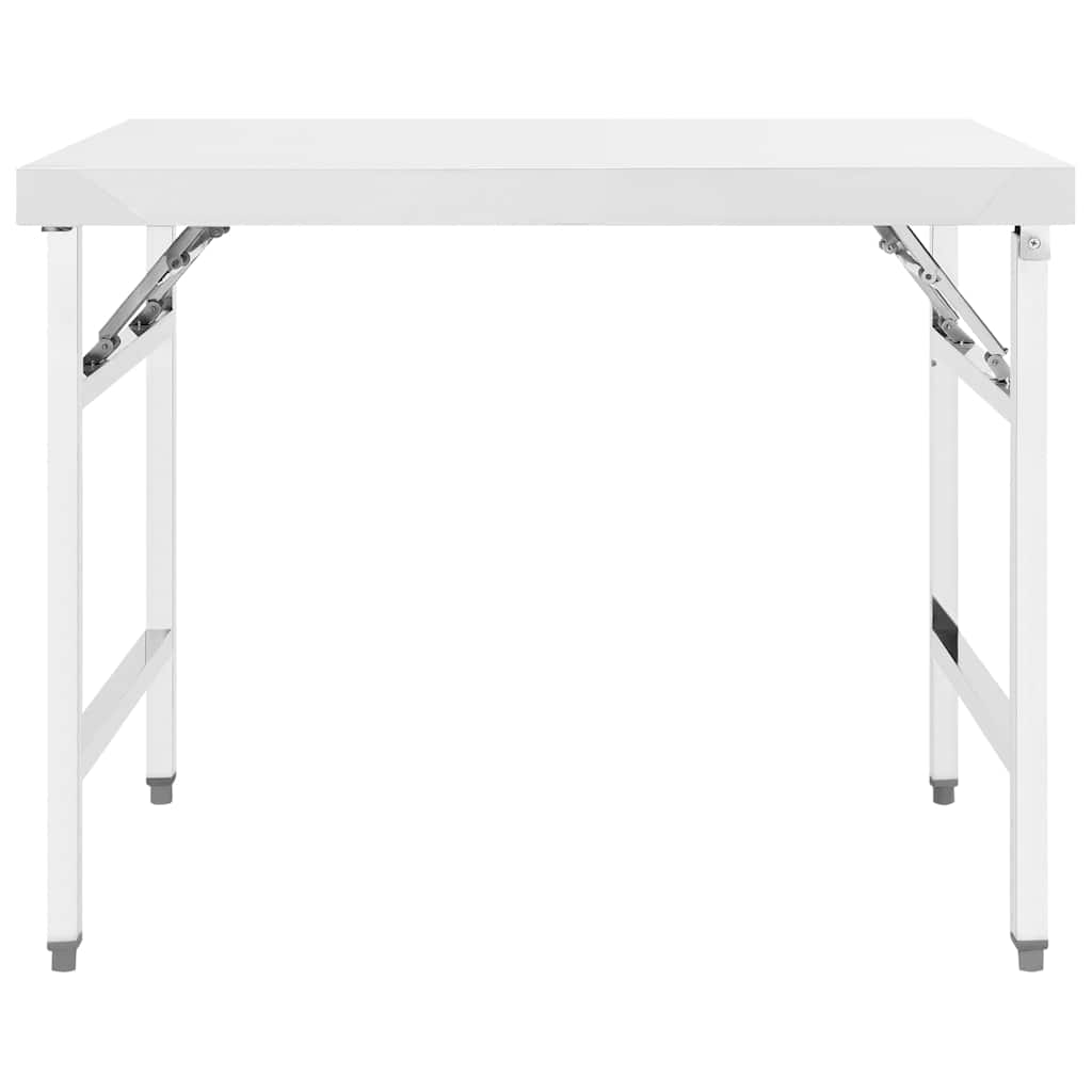 foldbart arbejdsbord til køkken 100x60x80 cm rustfrit stål