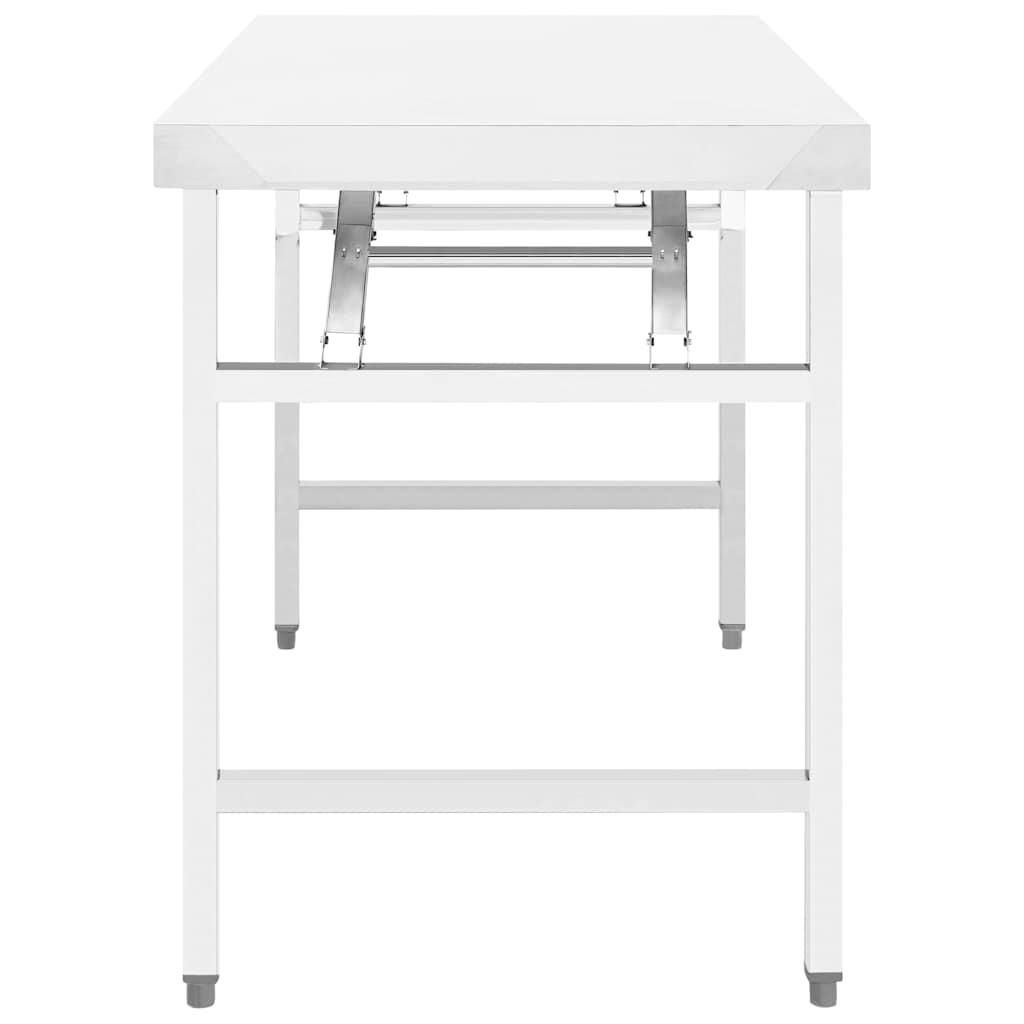 foldbart arbejdsbord til køkken 100x60x80 cm rustfrit stål