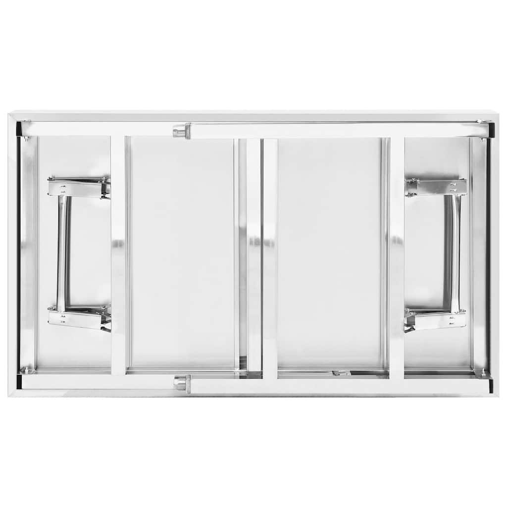 foldbart arbejdsbord til køkken 100x60x80 cm rustfrit stål