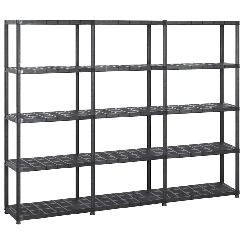 opbevaringsreol 5 hylder 213x38x170 cm plastik