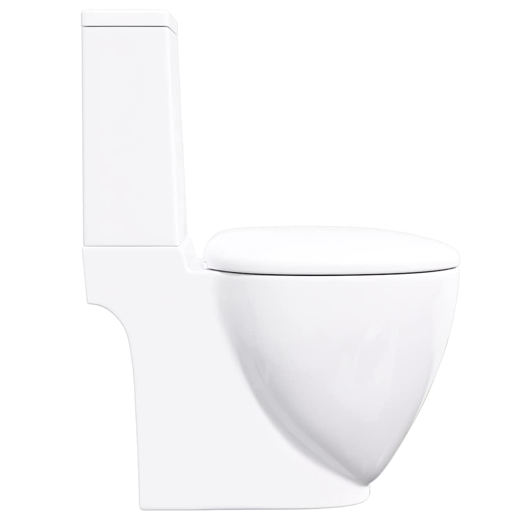 keramisk toilet afløb i bunden rund hvid