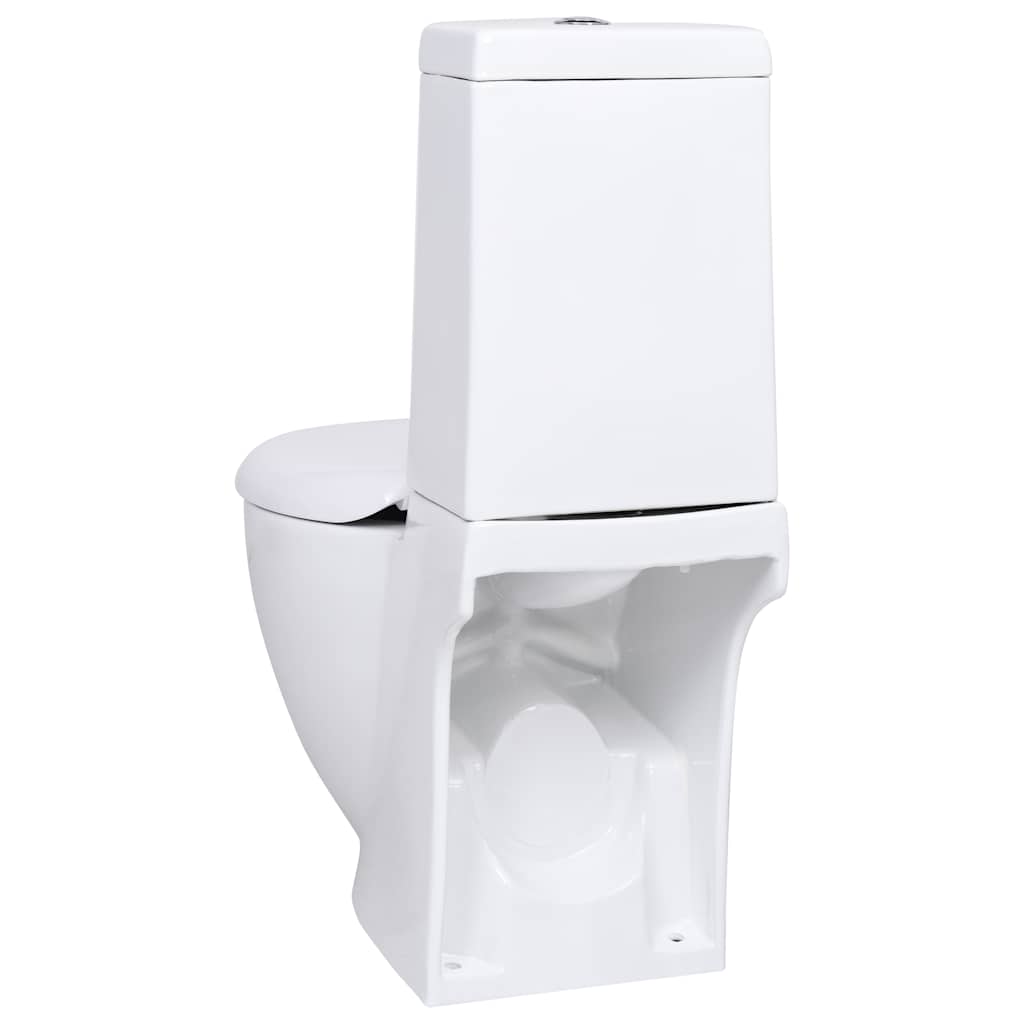 keramisk toilet afløb i bunden rund hvid