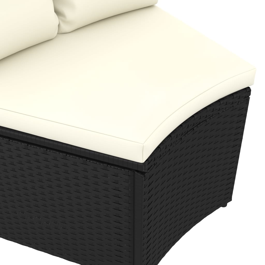 sofasæt til haven 7 dele med hynder polyrattan sort