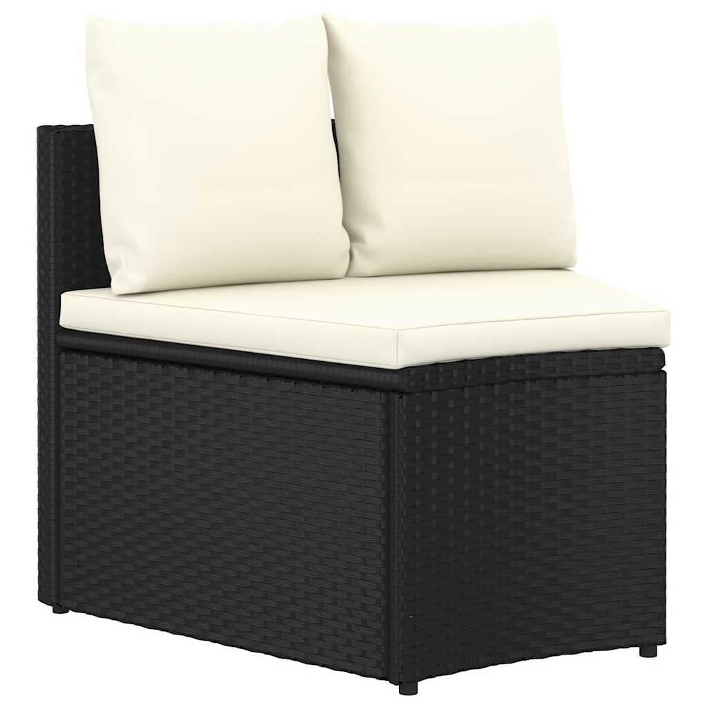 sofasæt til haven 7 dele med hynder polyrattan sort