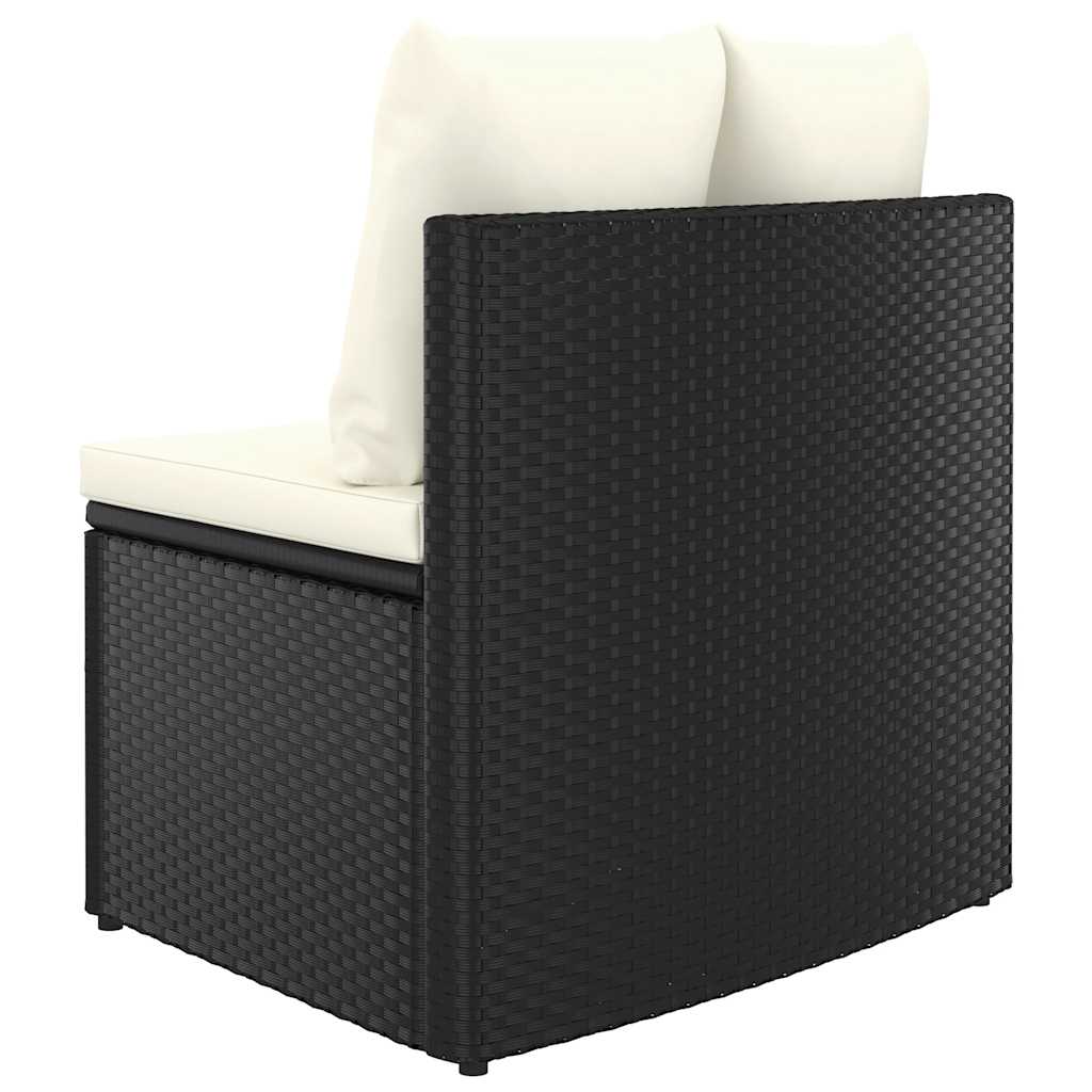 sofasæt til haven 7 dele med hynder polyrattan sort